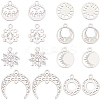 16Pcs 8 Style 304 Stainless Steel Charms STAS-SC0008-36-1-1