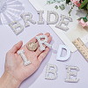 Rhinestone with Plastic Pearl Cloth Embroidery Sew on Appliques PATC-WH0008-142D-3