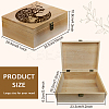 Rectangle Wooden Memory Keepsake Boxes with Lids CON-WH0101-004-2