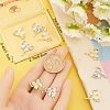 12Pcs 2 Colors Alloy Cubic Zirconia Pendants ZIRC-BBC0002-66-3