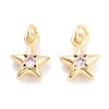 Brass with Cubic Zirconia Pendants KK-P271-38A-02G-1