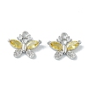 Brass Micro Pave Clear Cubic Zirconia Charms KK-H482-09P-02-1