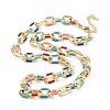 Brass Cable with Enamel Chain Necklaces NJEW-L170-12G-1