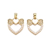 Brass Micro Pave Clear Cubic Zirconia Pendants KK-N254-201G-1