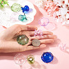 6 Sets 6 Colors Transparent Glass Bead Caps GLAA-BY0001-06-6
