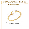 1Pc Letter Brass Rhinestone Open Cuff Rings for Women AJEW-LP0004-47Q-G-2