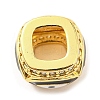 Rack Plating Brass Micro Pave Cubic Zirconia Evil Eye European Beads with Enamel KK-M247-34G-03-2