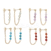 4 Pairs 4 Styles Natural Agate & Amethyst & Apatite & Green Aventurine Dangle Stud Earrings EJEW-TA00801-3