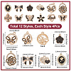 48Pcs 12 Styles Alloy Enamel Pendants ALRI-SC0001-50-2