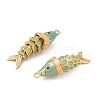 Brass Micro Pave Cubic Zirconia Pendants with Enamel KK-H526-03G-05-2