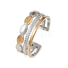 304 Stainless Steel Double Color Cuff Rings RJEW-S635-01GP-10-4