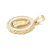 Brass Pave Natural White Shell Pendants KK-S522-07B-G-2