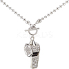 1pc Stainless Steel Whistle Pendant Necklaces NJEW-CN0001-08-1