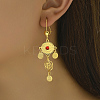 Fashionable Vintage Exotic Brass Flat Round Hoop Earrings AD3111-1