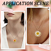 8Pcs 8 Styles Transparent Epoxy Resin Inner Flower Pendants RESI-SC0003-33-5