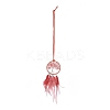 Iron Woven Web/Net with Feather Pendant Decorations LS-AJEW-P097-11-1