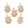 Brass Cubic Zirconia Pendants ZIRC-K089-16G-1