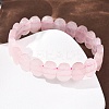 Natural Rose Quartz Faceted Beaded Stretch Bracelets for Women BJEW-K251-07R-3