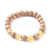 Round Natural Quartz Crystal Beaded Stretch Bracelets BJEW-JB05607-03-1