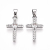 Brass Micro Pave Cubic Zirconia Pendants KK-T070-77P-1