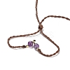 Natural Amethyst Tortoise Pendant Necklace NJEW-K258-02G-3