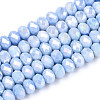 Anti-Tarnish Electroplate Rondelle Glass Beads Strands EGLA-T021-6mm-17-09-1