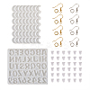 2Pcs DIY Moon & Letter A~Z & Nunber 0~9 Connector Charms Pendant Silicone Molds DIY-TA0004-18-1