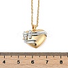 Brass Bowknot Heart Pendant Necklaces NJEW-K280-06G-01-3
