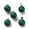 Round Synthetic Malachite Pendants G-Q434-18-1