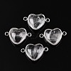 Natural Quartz Crystal Love Heart Pendants G-T138-205C-P-1