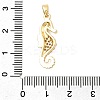 Brass Micro Pave Clear Cubic Zirconia Pendants KK-G542-02G-01-3