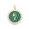 Brass Micro Pave Clear Cubic Zirconia Pendants KK-A221-01G-1
