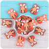 12Pcs 3 Colors Cartoon Fox Silicone Focal Beads JX716A-1