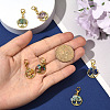 6Pcs Tree of Life Alloy & Natural Lapis Lazuli & Carnelian & Amazonite & Tourmaline & Green Aventurine & Amethyst Chips Pendant Necklaces HJEW-YW00104-5
