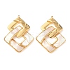 304 Stainless Steel Pave Natural White Shell Pendants STAS-L026-01G-01-1