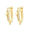 Brass Micro Pave Cubic Zirconia Hoop Earring Findings CU-CBAB5B4-04G-1