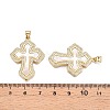 Brass Micro Pave Clear Cubic Zirconia Pendants KK-N254-194G-3