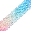 Gradient Color Baking Paint Glass Bead Strands DGLA-A039-T4mm-A08-4