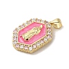 Rack Plating Brass Enamel Cubic Zirconia Pendants KK-S366-04G-3