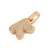 Brass Micro Pave Clear Cubic Zirconia Pendants KK-B099-01G-K-2