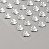 Faceted Heart Transparent Acrylic Rhinestone Stickers STIC-TAC0001-001A-2