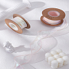 2 Rolls 2 Colors Flat Rainbow Color Nylon Organza Ribbon OCOR-LP0001-75-1