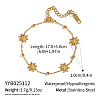 Elegant 304 Stainless Steel Crystal Rhinestone Flower Link Bracelets for Women FP0080-2-1