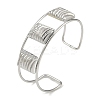 Non-Tarnish 304 Stainless Steel Wide Textured Open Cuff Bangles BJEW-Q348-05P-01-1