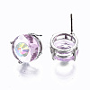 Brass Stud Earrings GLAA-S193-039A-P-2