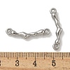 304 Stainless Steel Curved Textured Stick Connector Charms STAS-Q334-48P-3