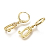 Brass Clear Cubic Zirconia Hoop Earrings EJEW-M045-01U-2
