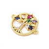 Brass Micro Pave Cubic Zirconia Connector Charms LS-KK-S510-20G-2