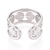 304 Stainless Steel Cuff Rings for Women RJEW-N052-06P-3