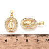 Religion Brass Micro Pave Cubic Zirconia Pendants KK-T073-49G-3